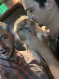 Two Men and Their Furry Companion