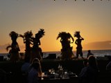 Dancing Shadows on a Sunset Beach