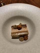 Elegant Layered Dessert with Caramelized Hazelnuts