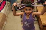 Little girl's workout routine