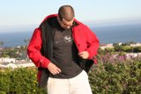 Red Jacket by the Ocean