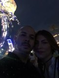 Nighttime Selfie with Illuminated Sculpture