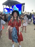 Red Dress and Hat at Empire Polo Club