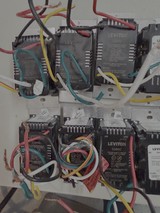 Complex Electrical Panel with Leviton Dimmers