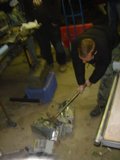 Working on a Wooden Machine