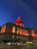 San Francisco City Hall Shines in Red