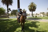 Police Officer on Horseback at Mayday Rally