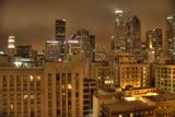 Cityscape at Night from Rooftop