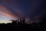 Radiant Sunset over Los Angeles Skyline