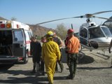 Helicopter Landing with a Group of People