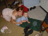Mother and Baby Bonding on Living Room Floor