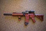 Red Rifle Aimed and Ready
