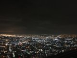 Aerial view of the Los Angeles cityscape at night