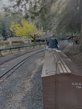 Railway Worker on Vintage Train Car