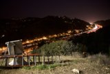 Night Skyline with Freeway and Hill
