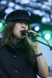 Kazu Makino Performs with Fedora in Hand