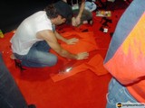 Fashionable Red Jacket in the Making