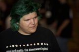 Green Hair, Black Shirt