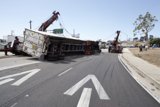 Overturned Truck on the Road