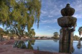 Willow Tree Fountain in a Peaceful Park