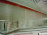 Striped Handrail in an Indoor Setting