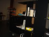 Black Bookcase Fits Perfectly in Modern Office