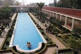 Aerial View of the Luxurious Pool at Villa Pompeii
