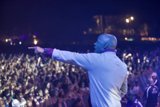 Solo Performance under the Glowing Lights