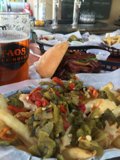 A Classic Combo Caption: Enjoying fries and a cold beer in Santa Fe.