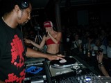 DJing Duo in Red