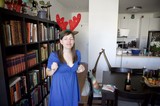 Dancing Reindeer: Holiday Cheer in a Cozy Apartment