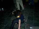 Sitting on the Slate Walkway