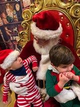 Children Visit Santa in His Ornate Golden Throne