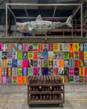 Hanging Shark Art in LA Warehouse