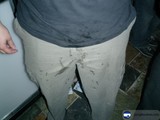 Stained Pants and Black Shirt