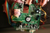 The inner workings of a computer circuit board
