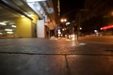 Nighttime Stroll on the City Sidewalk
