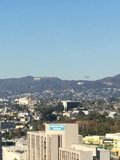 Hollywood Sign and Urban Skyline Captured from High Rise