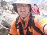 Man in Orange Shirt Hiking in Inyo