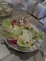 Fresh Mixed Salad on Glass Plate