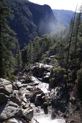 Rushing Waters Through Granite Canyon in Yosemite