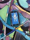 Card Holding Stained Glass Mural