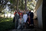 Wedding Party Poses Amongst Greenery