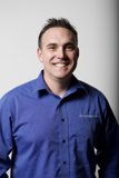 Happy Smiling Man in Blue Long Sleeve Dress Shirt