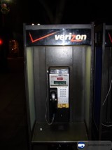Vintage Pay Phone at Night