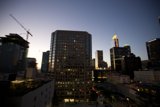 Downtown Metropolis: A Spectacular View at Dusk