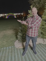 Holiday Rainbow Display at Night Celebration