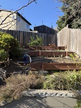 Garden Terracing Project on a Sunny Day