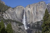 Yosemite Falls Cascading Down Granite Cliffs in Winter