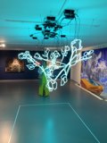 Neon Light Installation in Modern Art Gallery